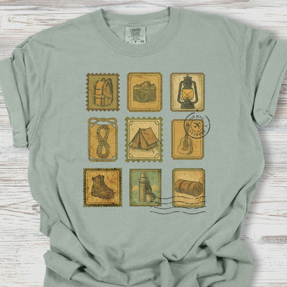 Camping Postage Stamps T-Shirt