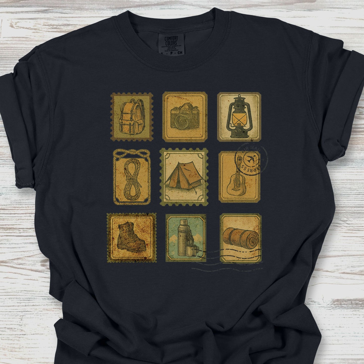 Camping Postage Stamps T-Shirt