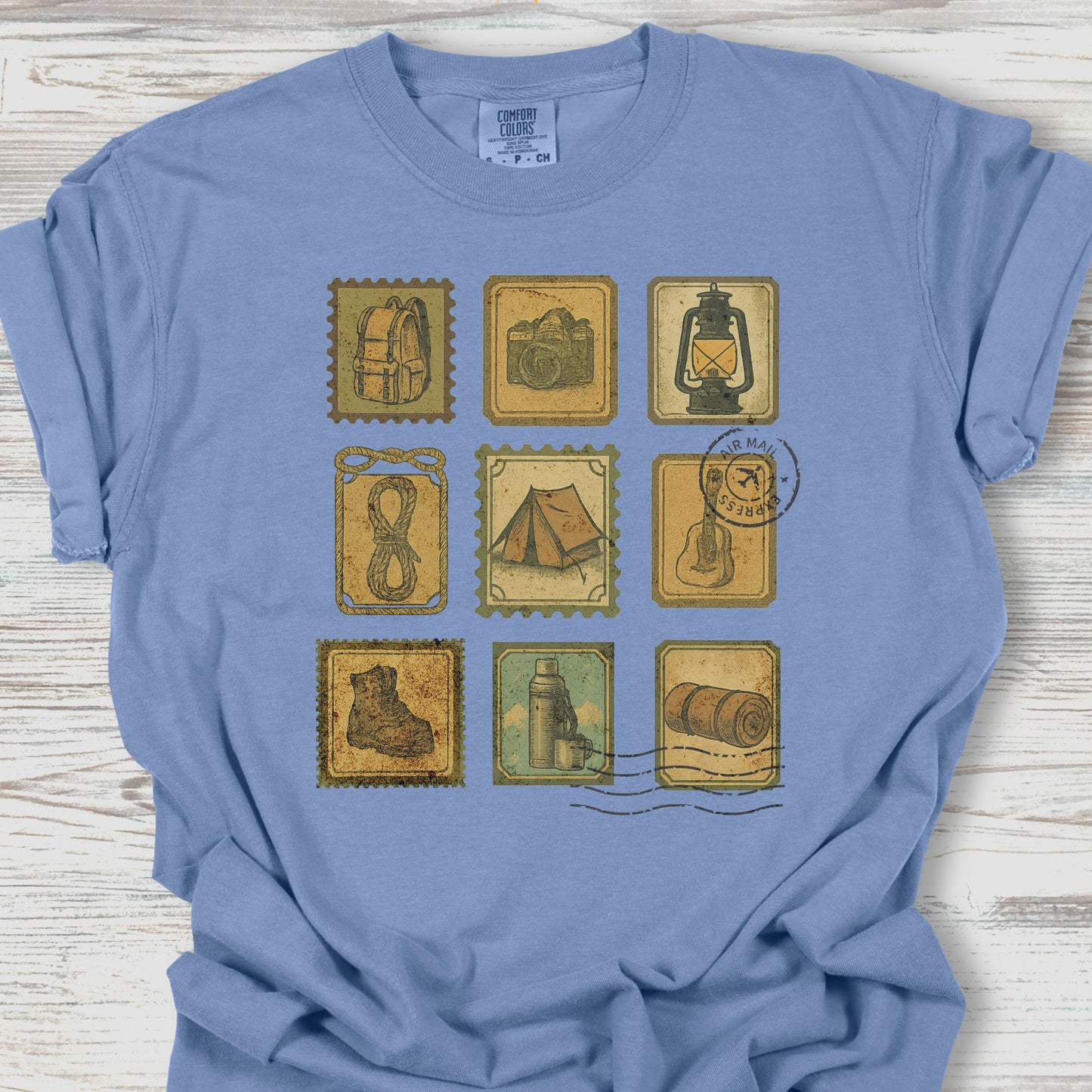 Camping Postage Stamps T-Shirt
