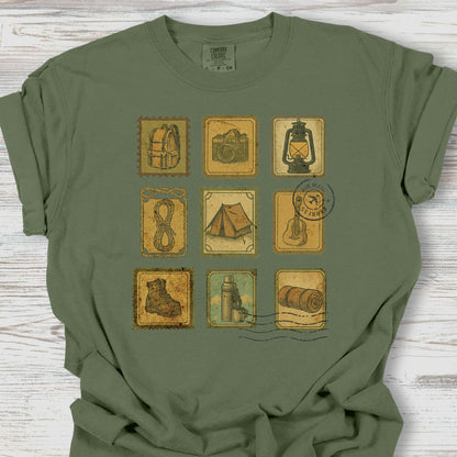 Camping Postage Stamps T-Shirt