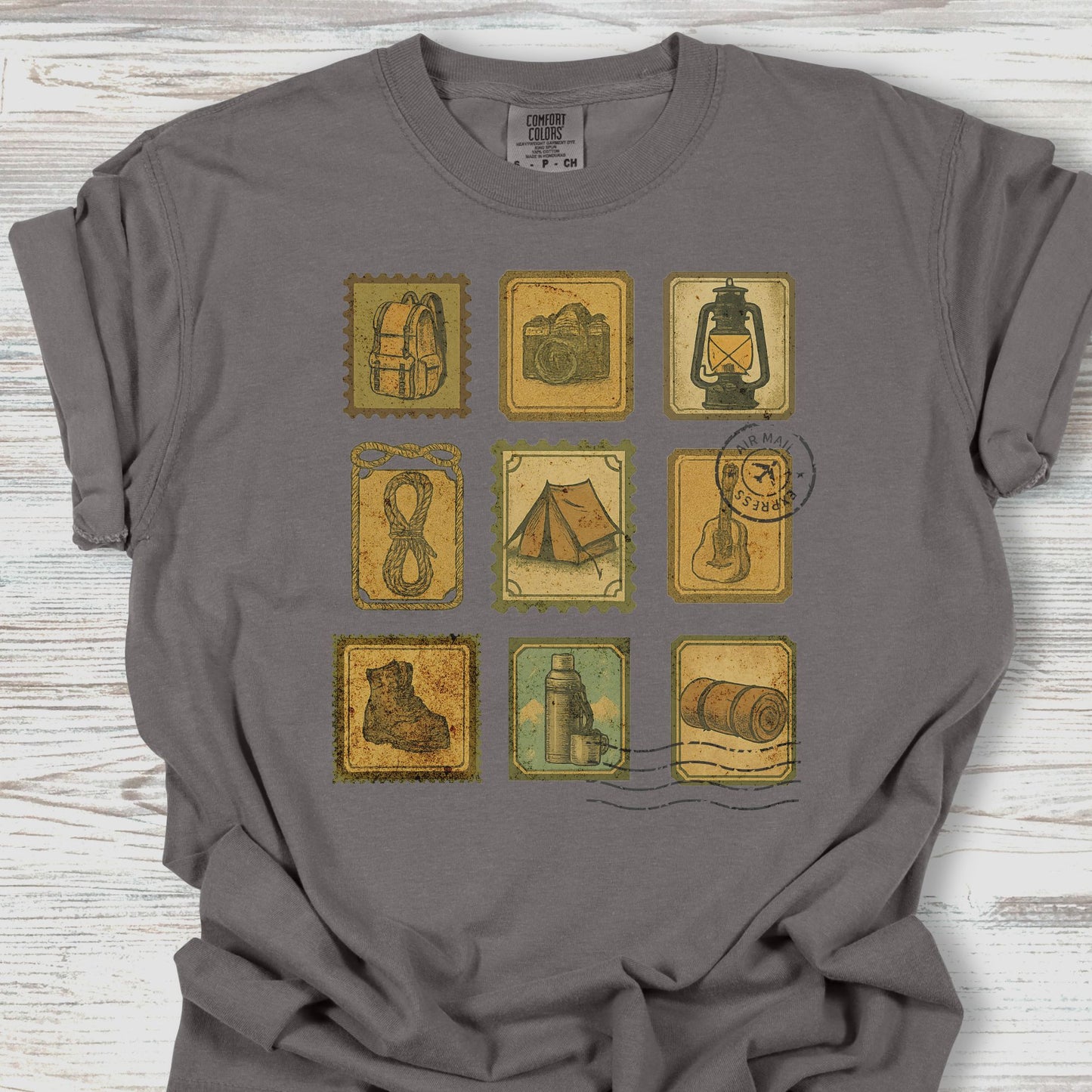 Camping Postage Stamps T-Shirt