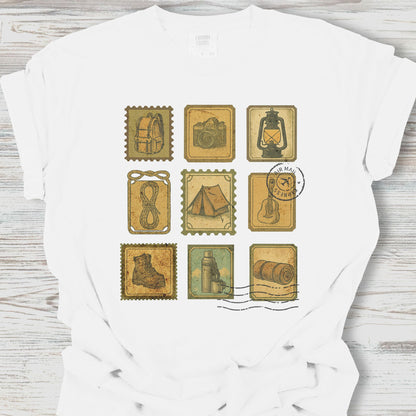 Camping Postage Stamps T-Shirt