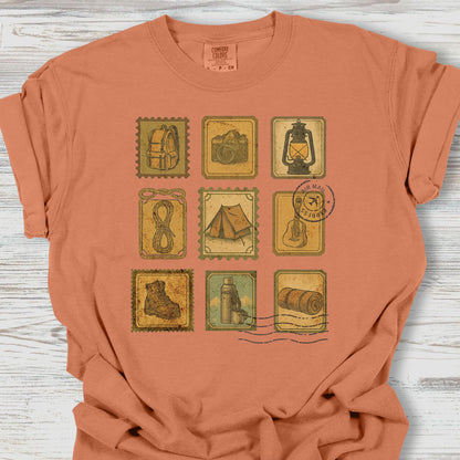 Camping Postage Stamps T-Shirt