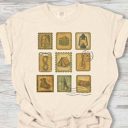 Camping Postage Stamps T-Shirt